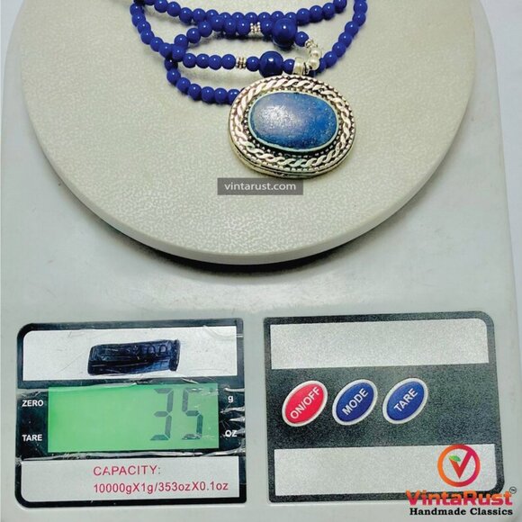 Lapis Lazuli Necklace, Big Stone Pendant Necklace, Gemstone Jewelry - Picture 11 of 11